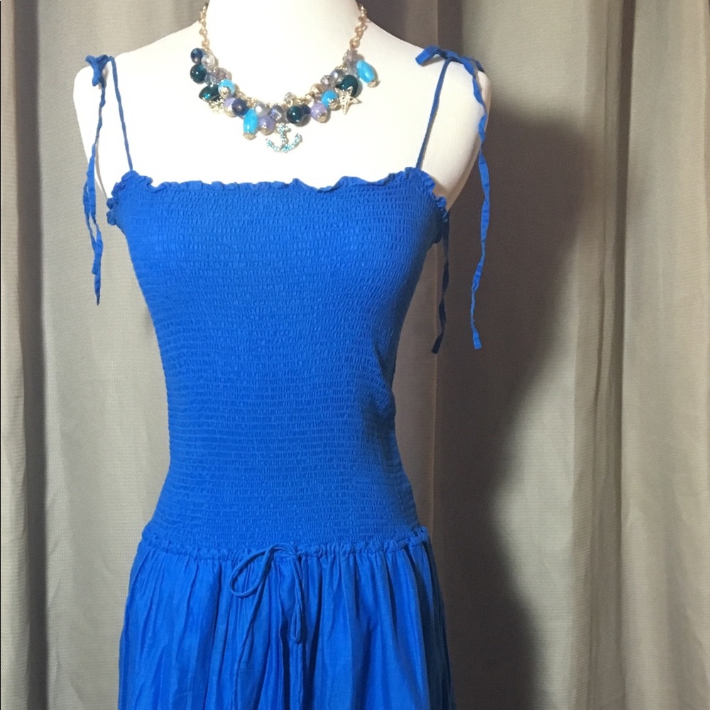 Long blue maxi dress